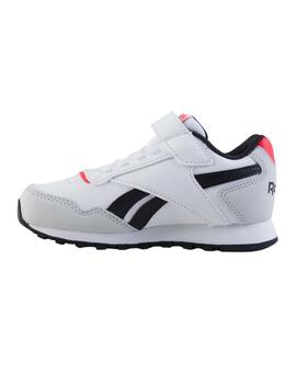 Zapatillas reebok glide elastic blanco negro de niño.