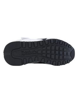 Zapatillas reebok glide elastic blanco negro de niño.