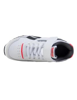 Zapatillas reebok glide elastic blanco negro de niño.