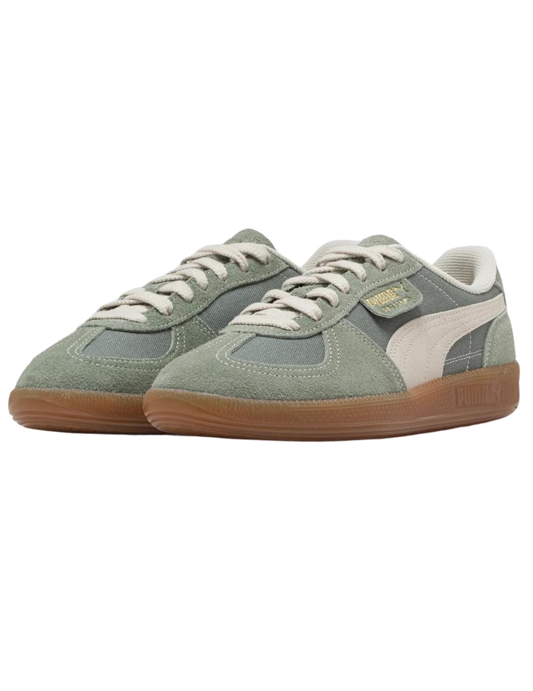 Zapatillas puma palermo vintage verde de mujer.