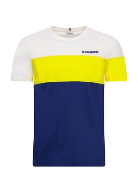 Camiseta de Hombre LE Coq ESS SAISON AZUL AMARILLO