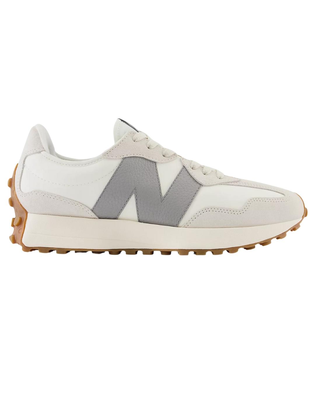 Zapatillas new balance u327lt blanco gris de mujer.