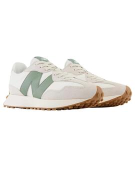 Zapatillas new balance u327lx  blanco verde de mujer.