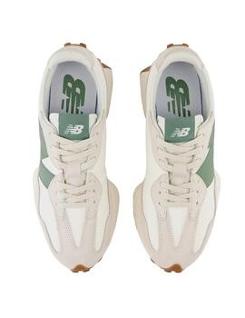 Zapatillas new balance u327lx  blanco verde de mujer.