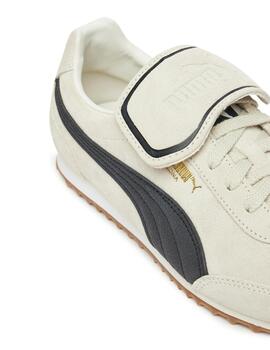 Zapatillas puma arizona premium beige de mujer.