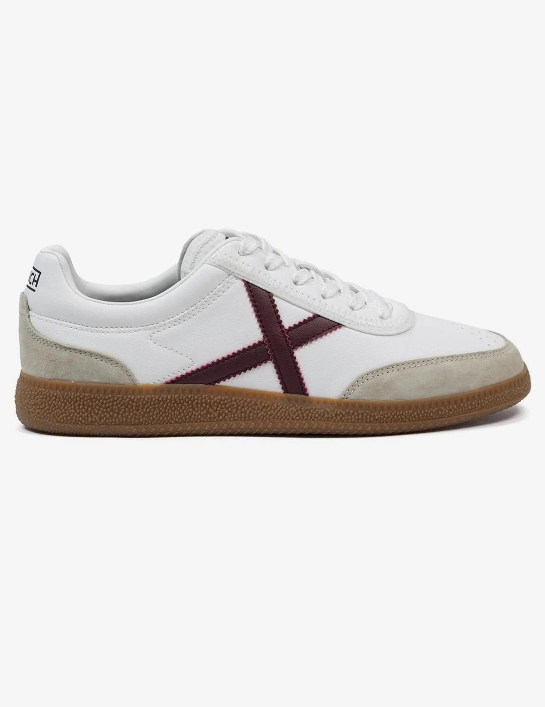 Zapatillas munich rumba 19 blanco granate unisex.