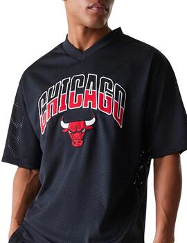 Camiseta new era Chicago Bulls arch mesh negro de hombre.