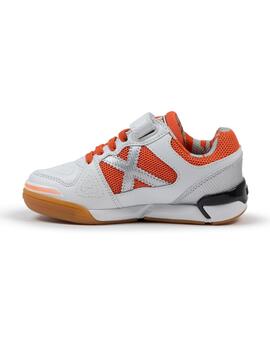 Zapatillas munich one kid vco 75 blanco naranja de niño.