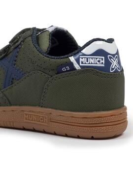 Zapatillas munich g-3 kid vco 455 verde de niño.