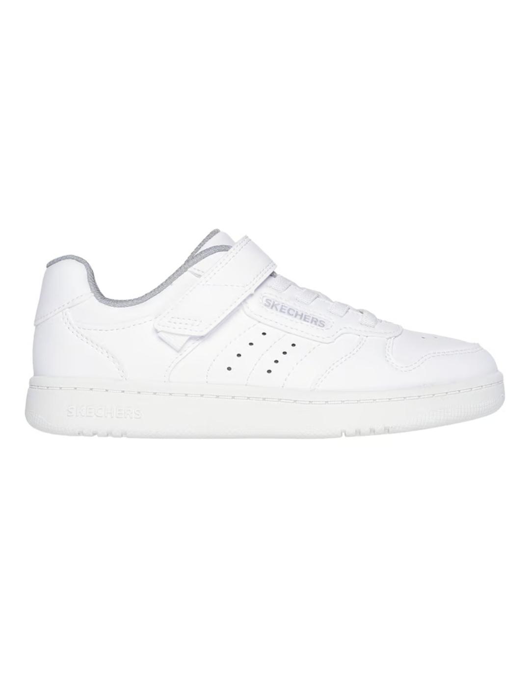 Zapatillas skechers quick street blanco de niño.