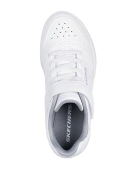 Zapatillas skechers quick street blanco de niño.
