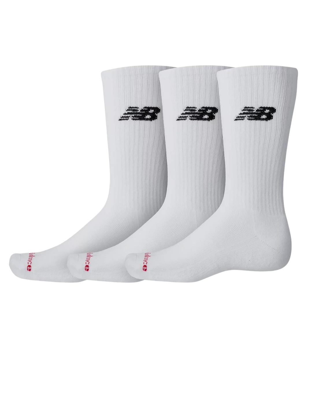 Calcetines New balance everyday crew blanco unisex.