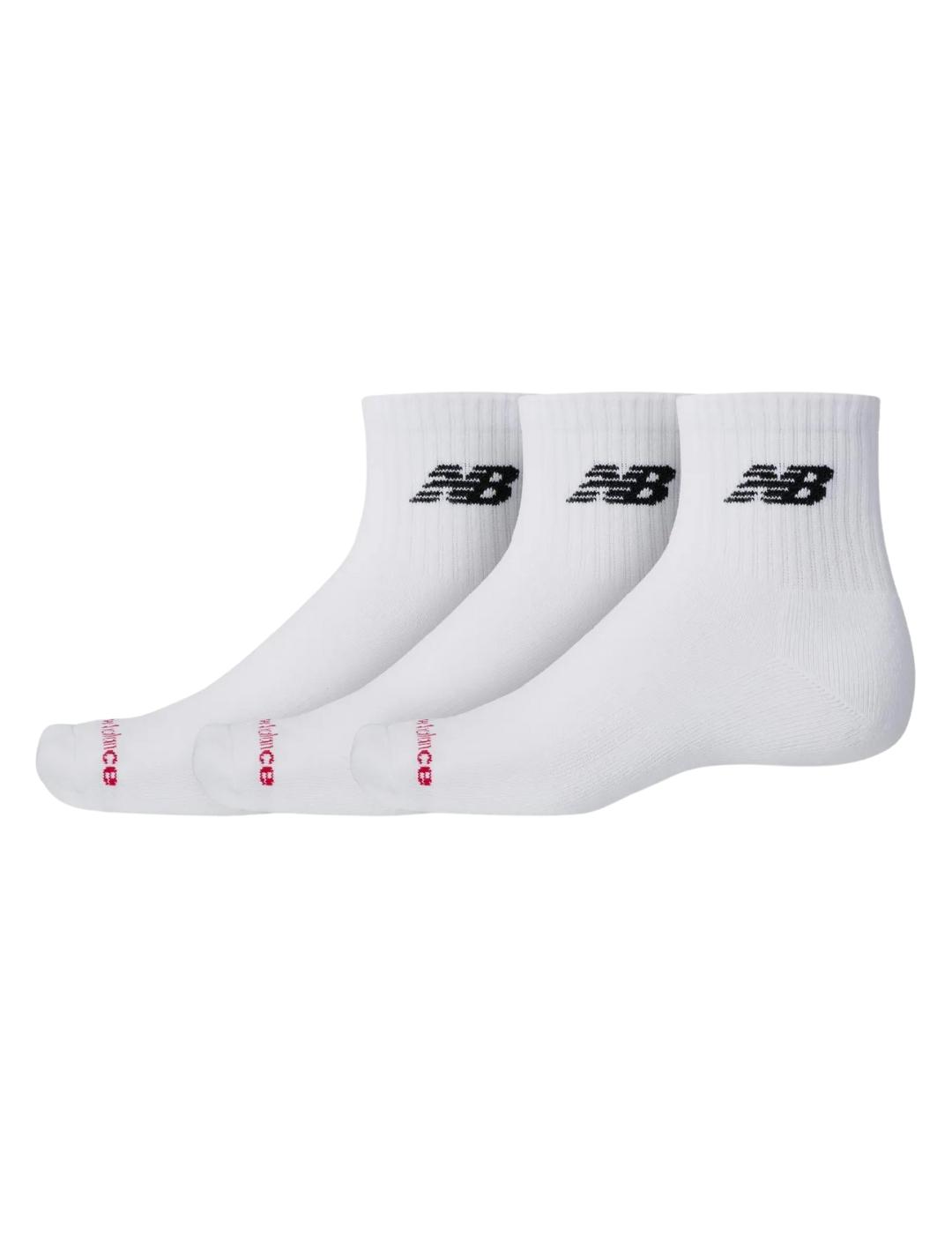 Calcetines New balance everyday ankle blanco unisex.