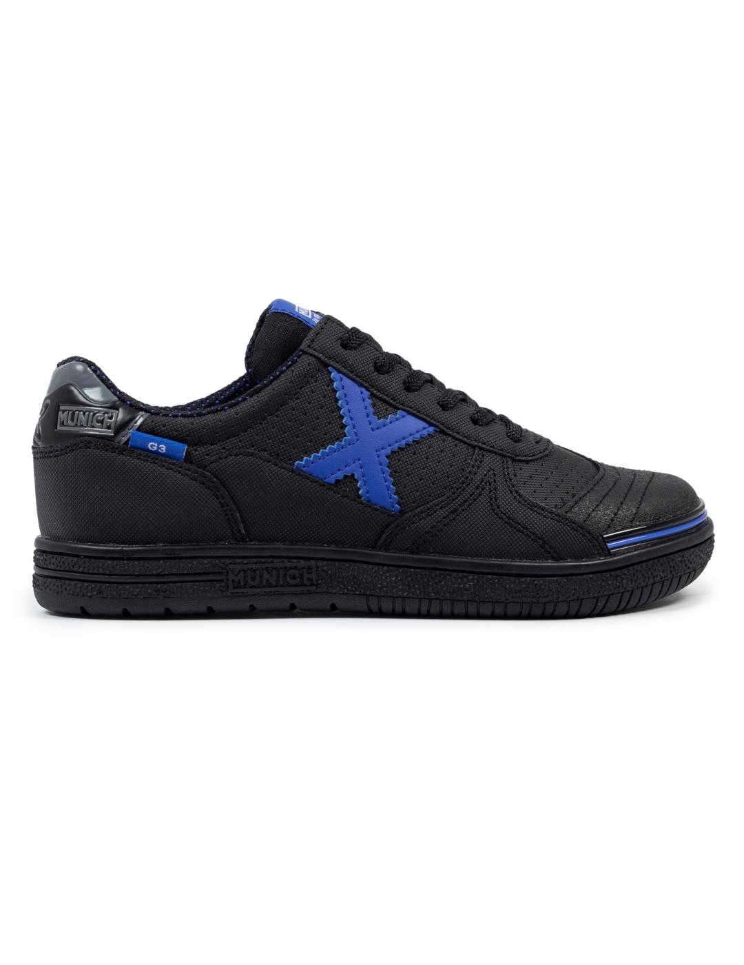 Zapatillas munich g-3 kid 443 negro azul de niño.