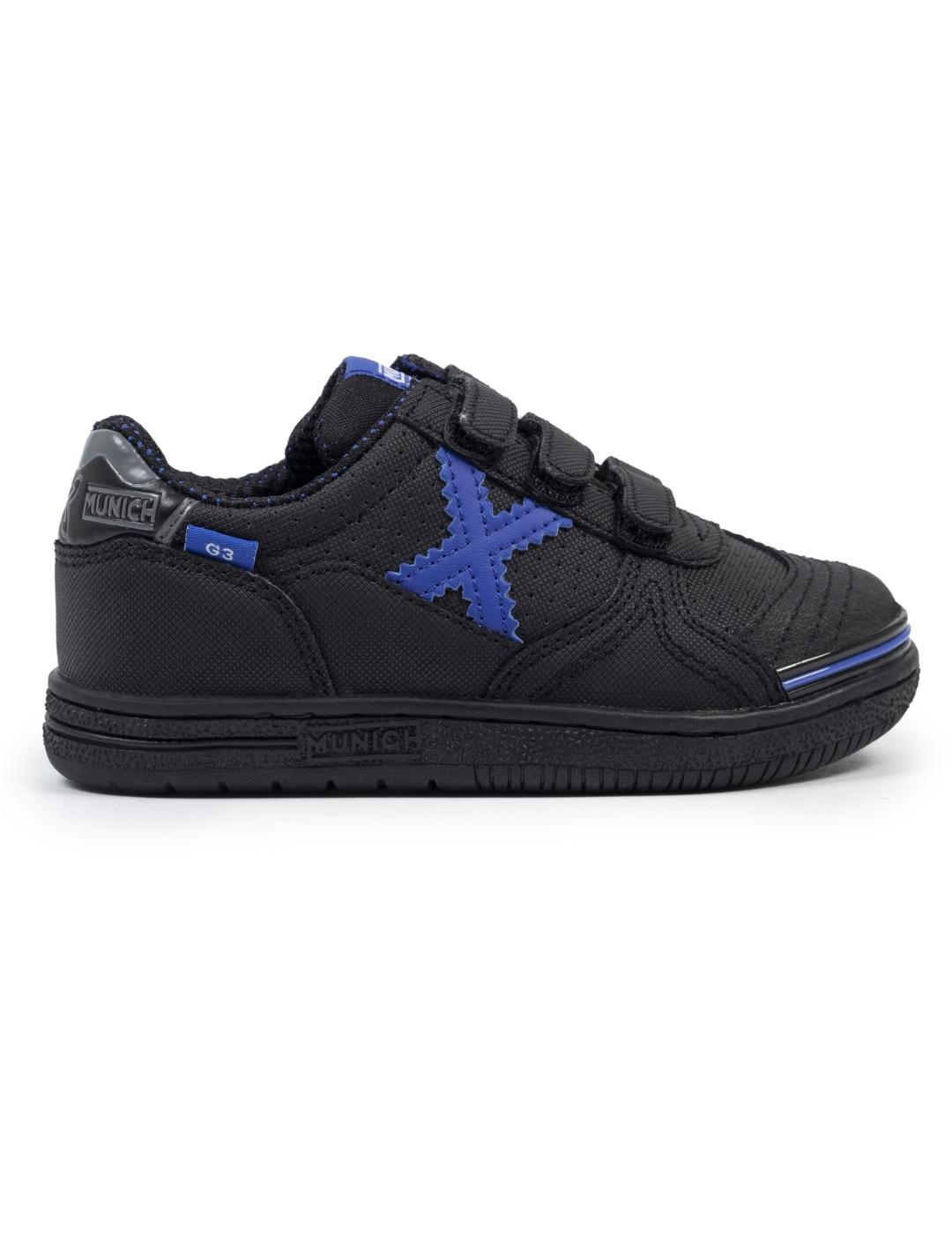 Zapatillas munich g-3 kid vco negro azul de niño.