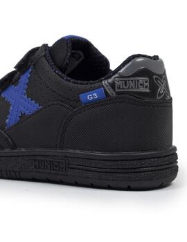 Zapatillas munich g-3 kid vco negro azul de niño.