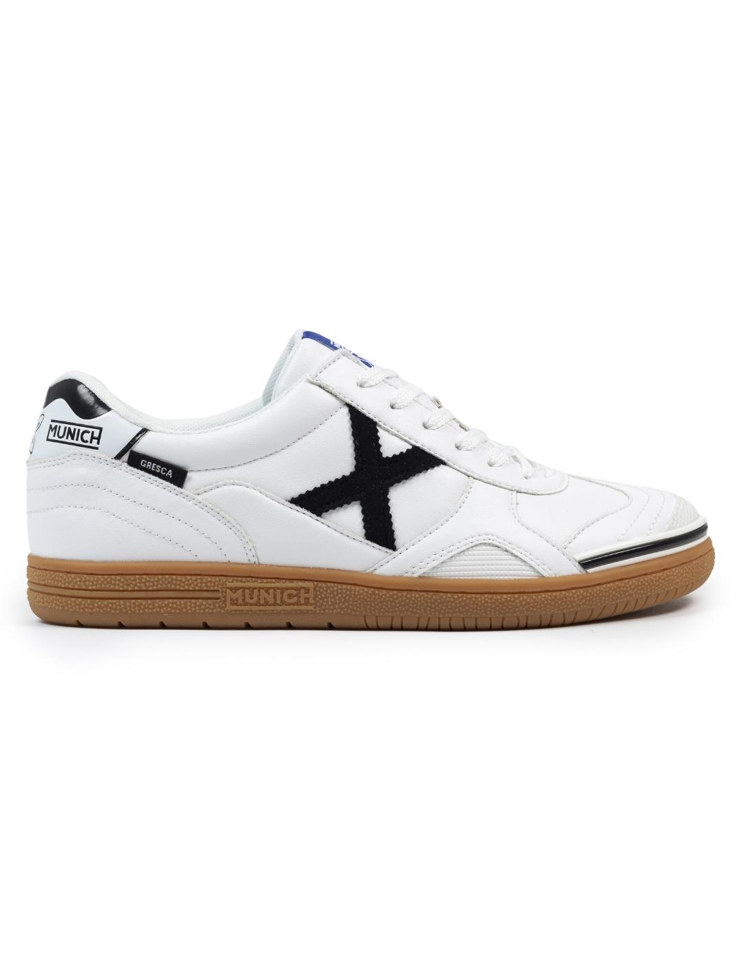 Zapatillas munich gresca kid blanco negro de niño.