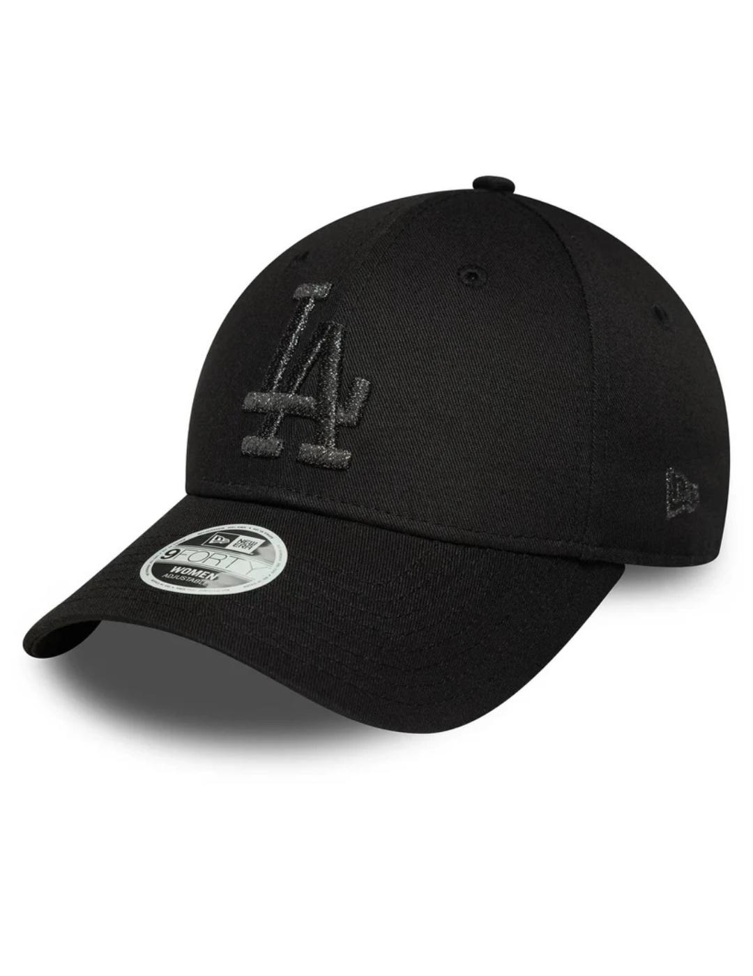 Gorra new era LA Dodgers 9forty metallic negro de mujer.