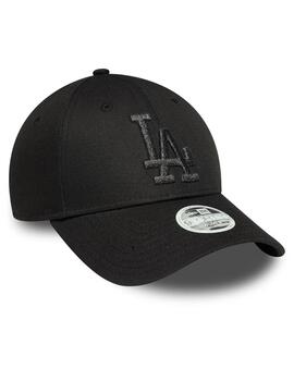 Gorra new era LA Dodgers 9forty metallic negro de mujer.