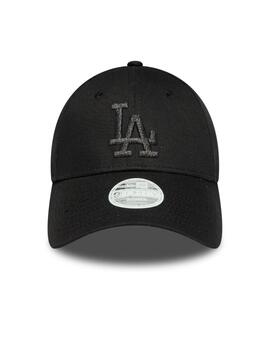 Gorra new era LA Dodgers 9forty metallic negro de mujer.