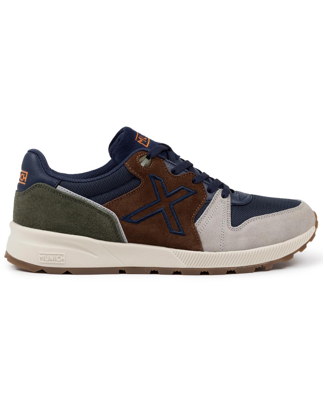 Zapatillas munich 1030 81 azul marrón de hombre.