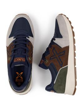 Zapatillas munich 1030 81 azul marrón de hombre.