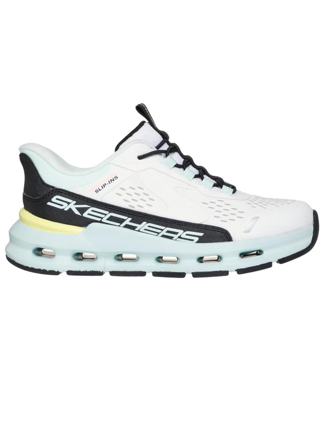 Zapatillas skechers glide step vista lane blanco de niño.