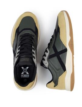 Zapatillas munich lyra 12 verde beige de hombre.