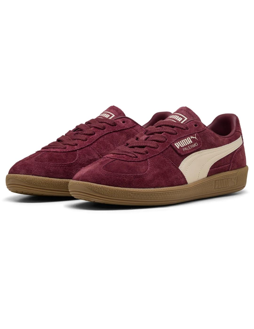 Zapatillas puma palermo granate de mujer.