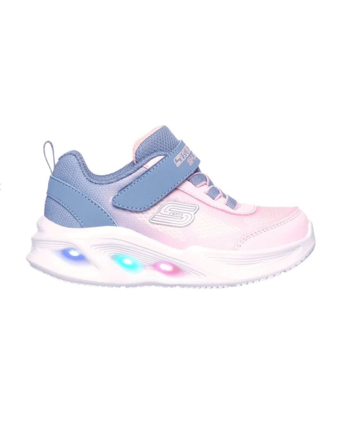 Zapatillas skechers s lights ombre deluxe rosa de bebé.