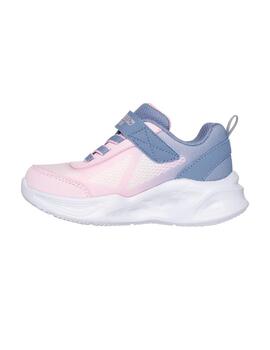 Zapatillas skechers s lights ombre deluxe rosa de bebé.