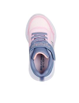 Zapatillas skechers s lights ombre deluxe rosa de bebé.