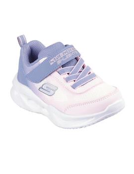 Zapatillas skechers s lights ombre deluxe rosa de bebé.