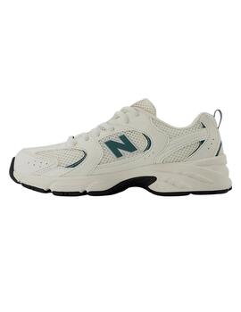 Zapatillas new balance gr530ch blanco verde de niño.