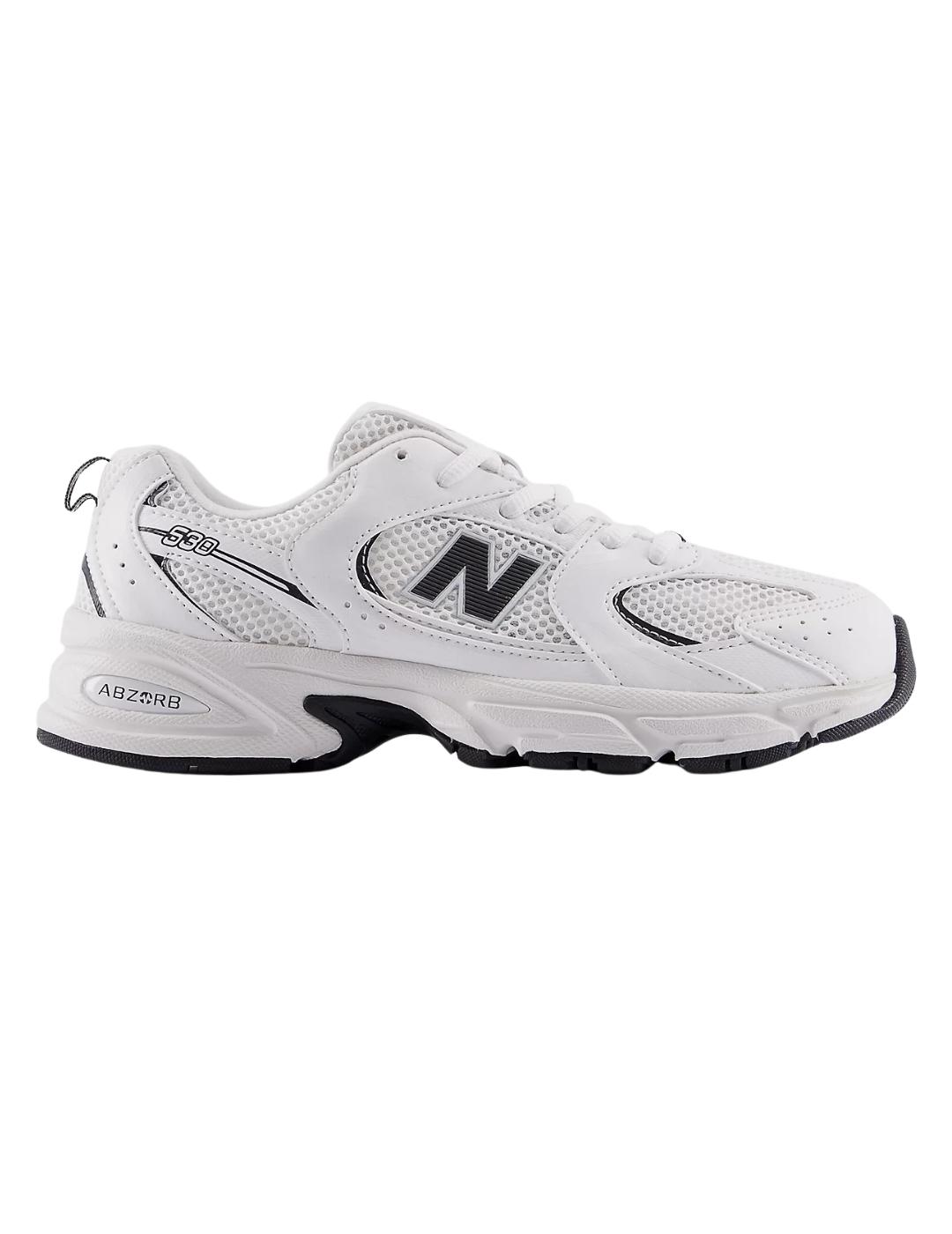 Zapatillas new balance gr530cf blanco negro de niño.