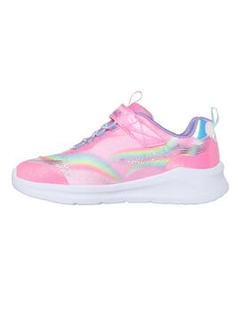 Zapatillas skechers s lights unicorn rosa de niña.