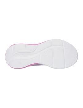 Zapatillas skechers s lights cosmic glow rosa plata de niña.