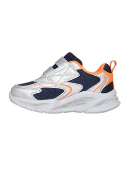 Zapatillas skechers s lights meteor glow spike plata de bebé