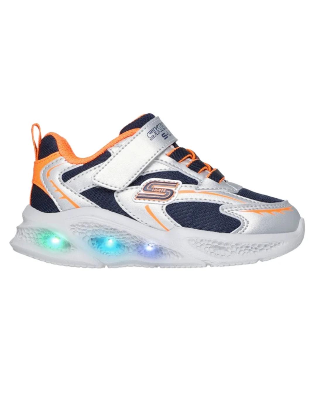 Zapatillas skechers slights meteor glowstrider plata de niño
