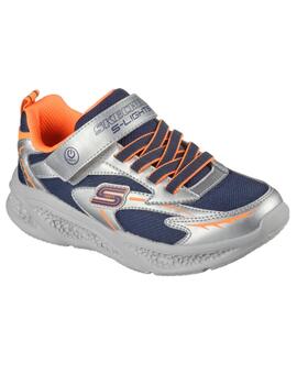 Zapatillas skechers slights meteor glowstrider plata de niño