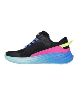 Zapatillas skechers wave 92 imara lite negro rosa de niña.