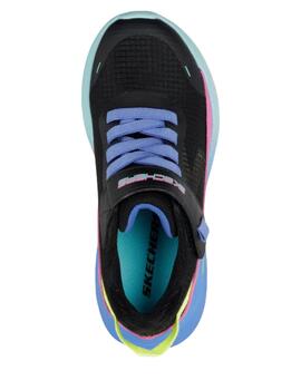 Zapatillas skechers wave 92 imara lite negro rosa de niña.