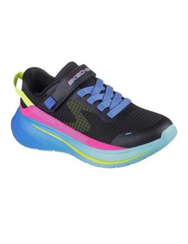 Zapatillas skechers wave 92 imara lite negro rosa de niña.
