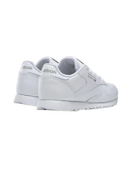 Zapatillas reebok classic leather blanco de niño.