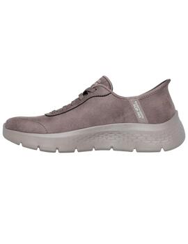 Zapatillas skechers go walk flex slip ins marrón de mujer.