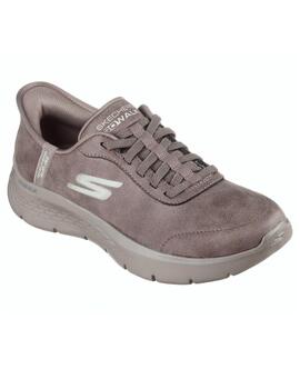 Zapatillas skechers go walk flex slip ins marrón de mujer.