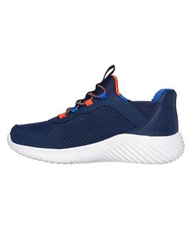 Zapatillas skechers bounder brisk slip ins marino de niño.