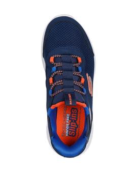 Zapatillas skechers bounder brisk slip ins marino de niño.