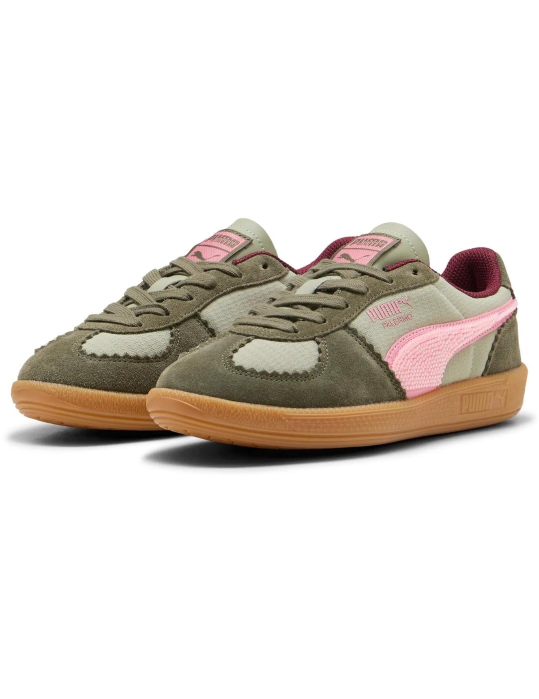 Zapatillas puma palermo gentle meld verde rosa de mujer.