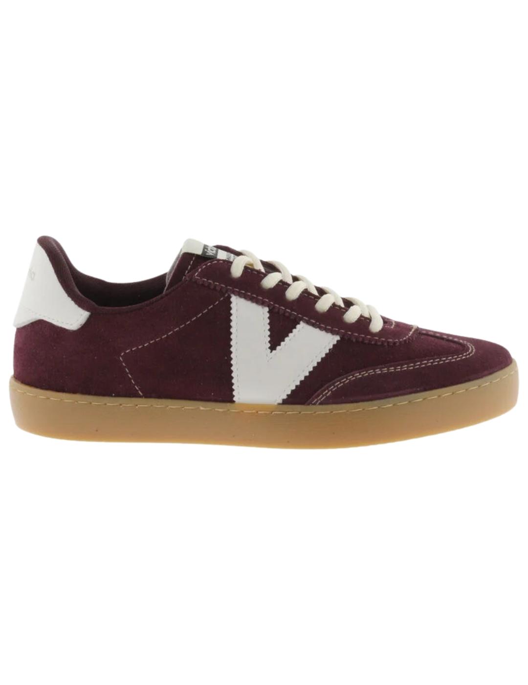 Zapatillas victoria berlin ciclista serraje granate de mujer